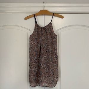 ❤️Loft Halter Neck Floral Blouse Pink Purple Cream